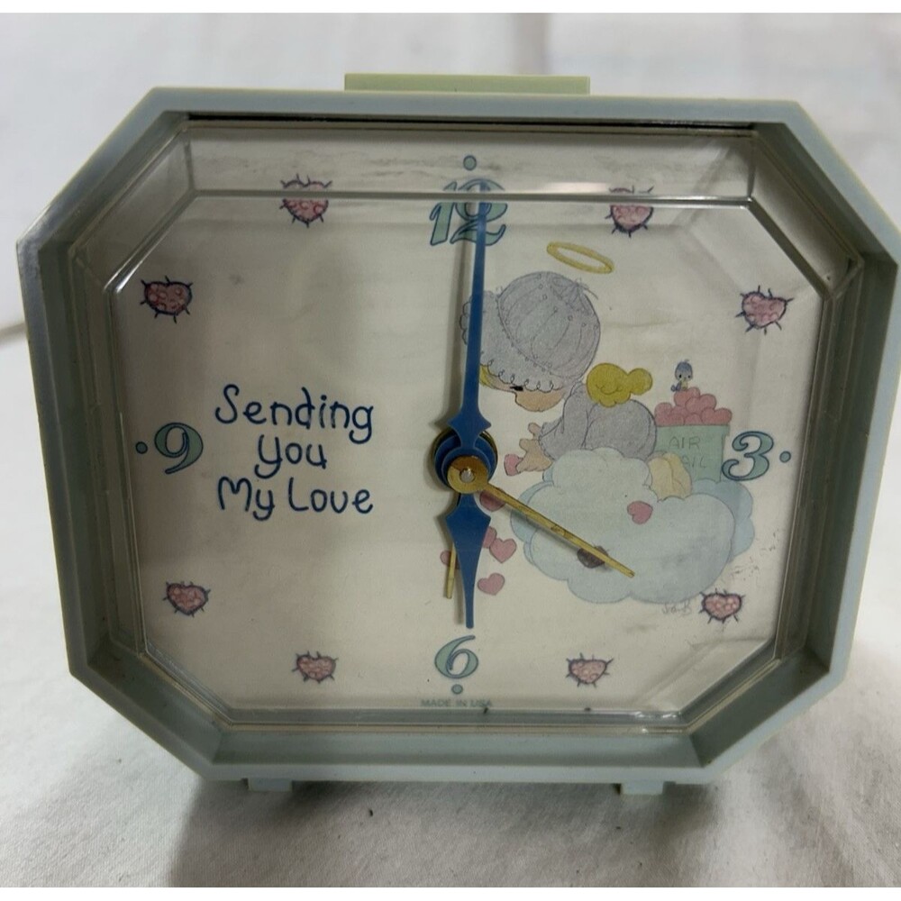 Vintage Precious Moments Electric Alarm Clock Sending You My Love Tested Works